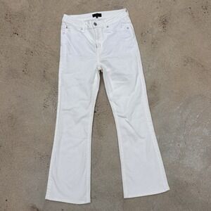 Quince Women's Bella Stretch Kick Flare Jeans CD4 White Wash Size 26 High Rise